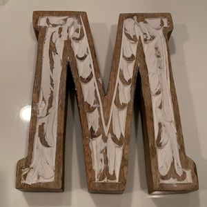 Wood M initial home decor